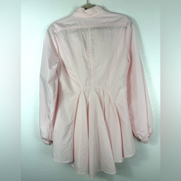 Free People All The Time Tunic Shirt Pale Pink Long Sleeve Top size S - Picture 5 of 10